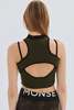 Monse Halter Neck Knit Top - Black/Olive - Thumbnail 5
