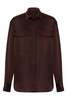 ALEX PERRY HART Silk Satin Oversized Shirt - Chocolate - Thumbnail 8