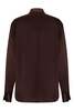 ALEX PERRY HART Silk Satin Oversized Shirt - Chocolate - Thumbnail 9