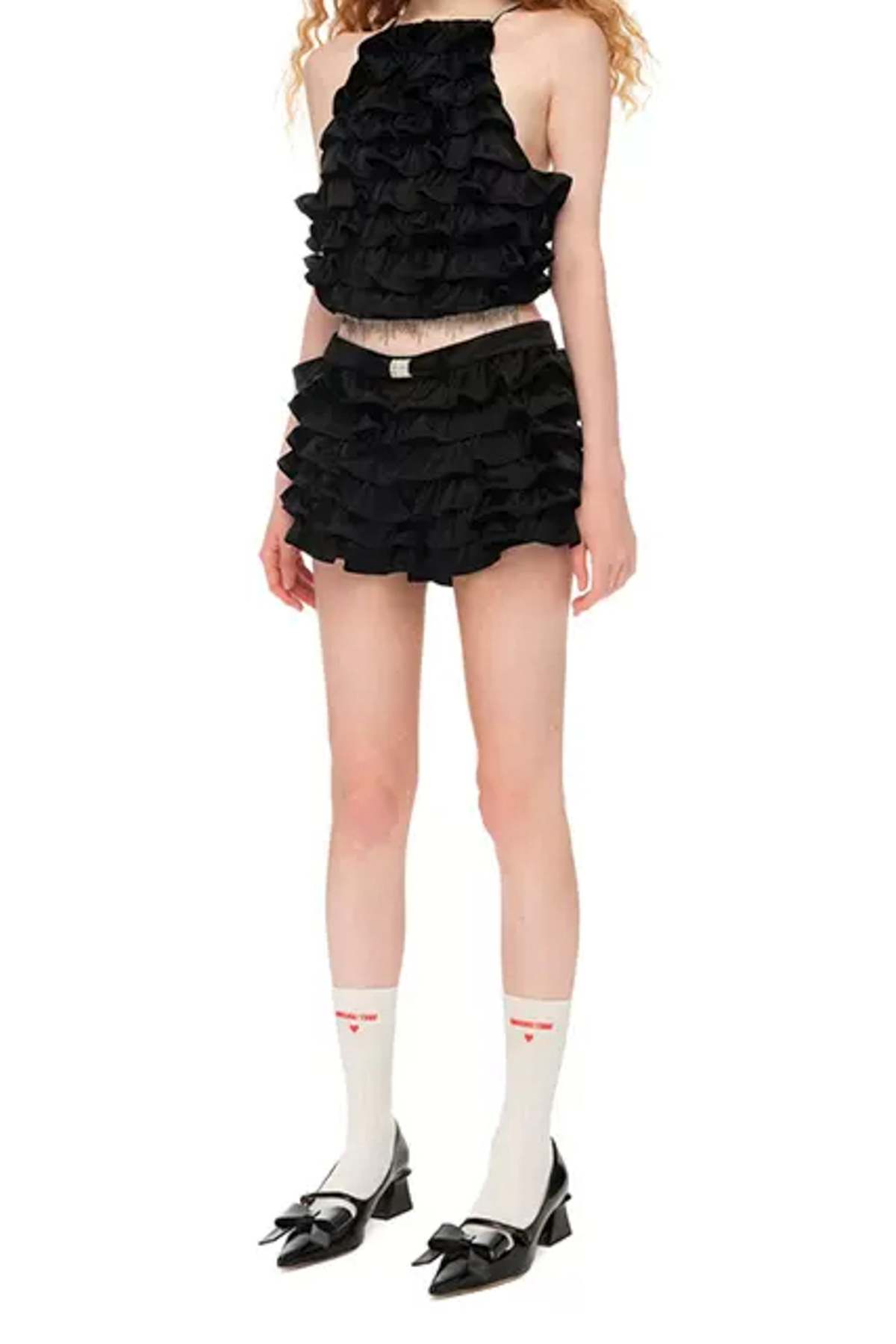 LAYERED-RUFFLE-LOW-WAIST-SKIRT