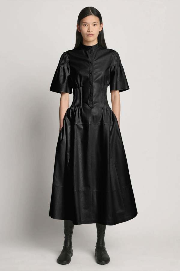 proenza schouler leather dress Pintuck collection_fall