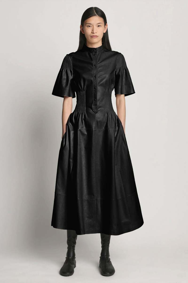 Proenza Schouler Leather Pintuck Dress | Garmentory