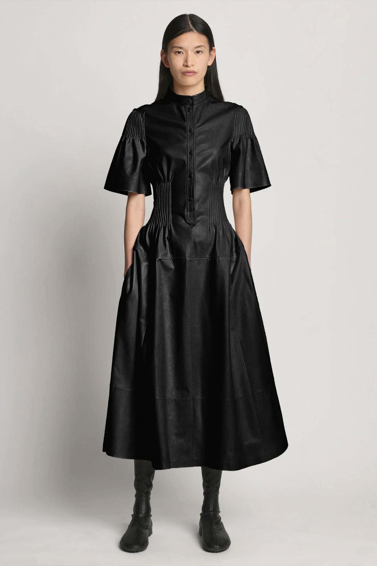 Proenza Schouler Leather Pintuck Dress | Garmentory