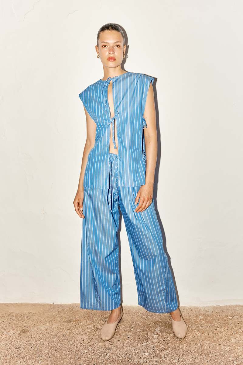 Datura Striped Judo Pants - Egyptian Blue Datura Striped Judo Pants - Egyptian Blue