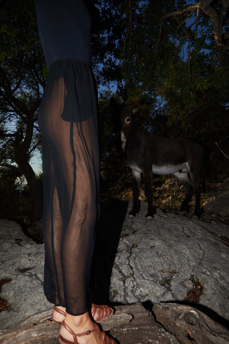 Datura Georgette Judo Pants - Night Black