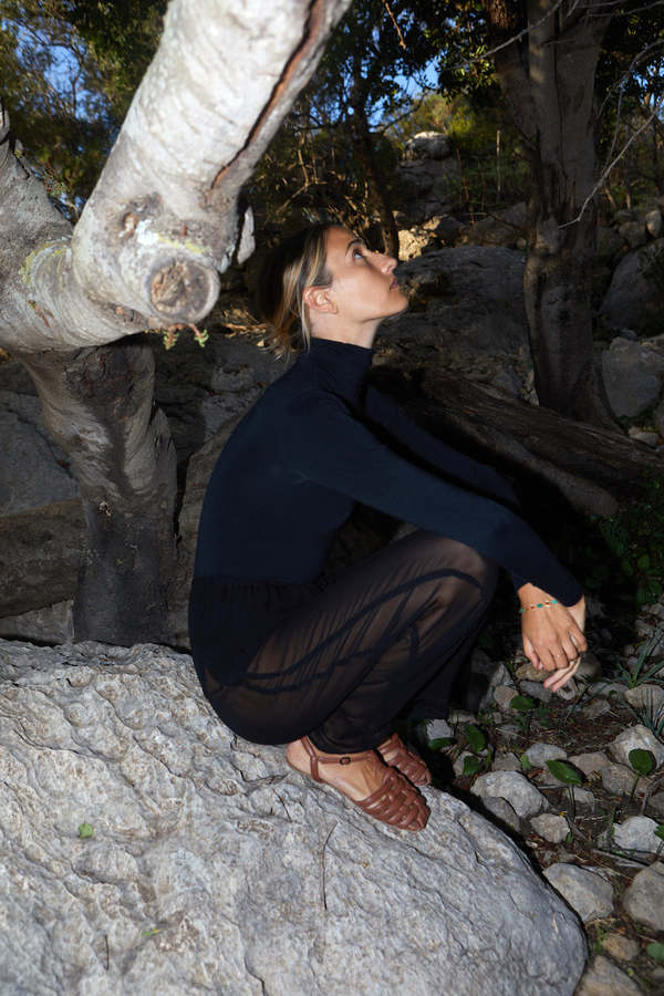 Datura Georgette Judo Pants - Night Black