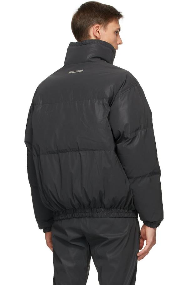 Essentials Black Reflective Puffer Jacket | Garmentory