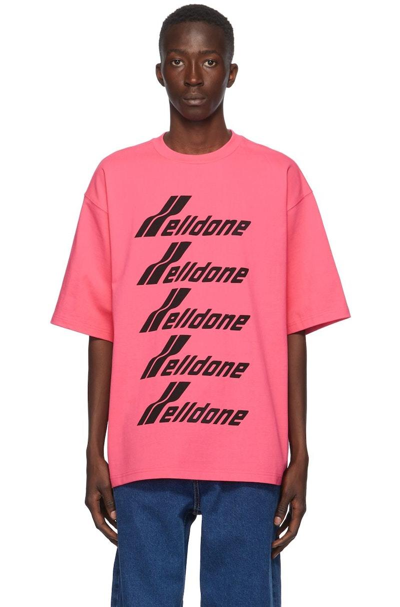 WE11DONE Logo Rugby Shirt Pink