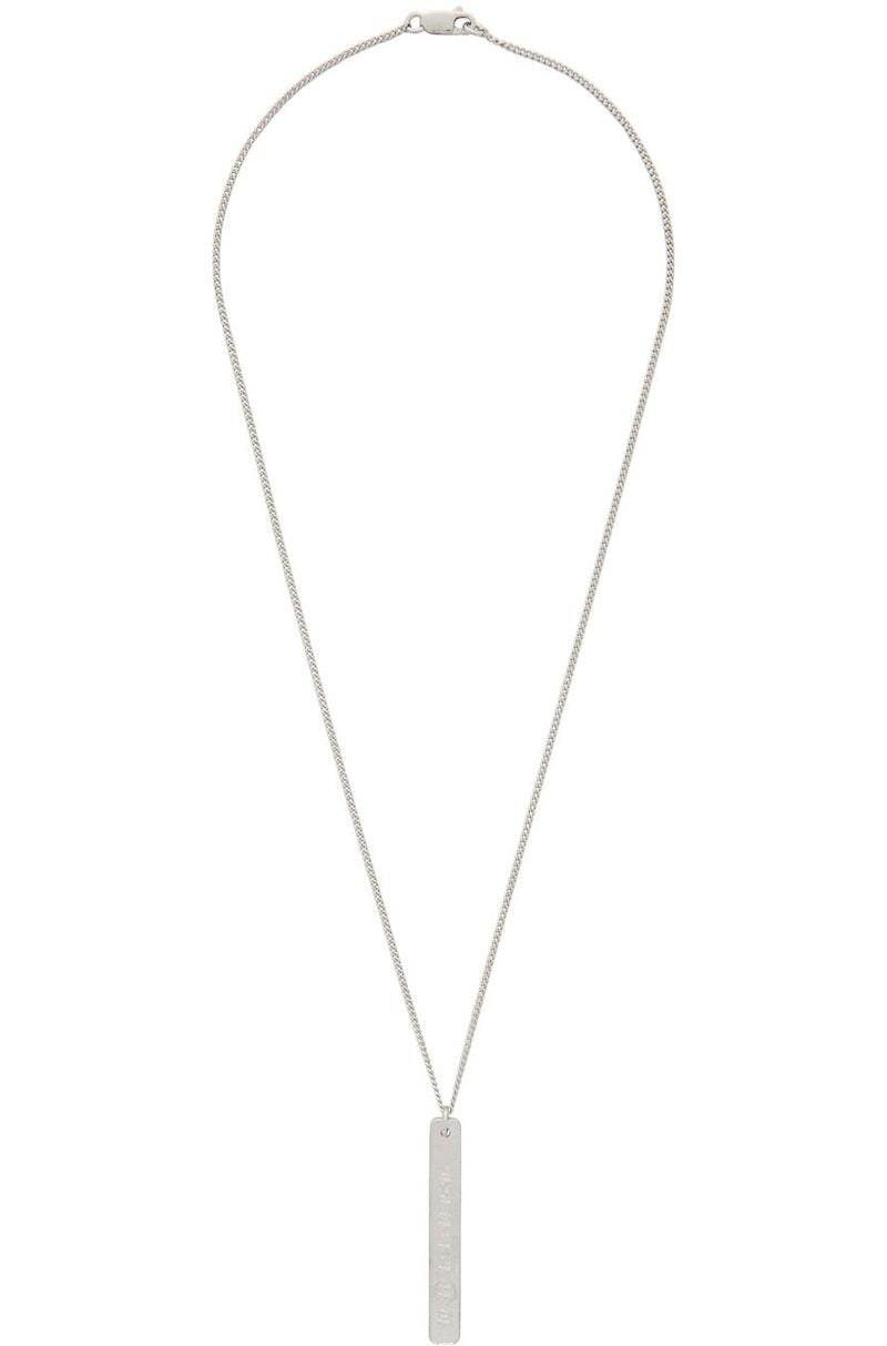 Maison Margiela Brushed Pendant Necklace - Silver | Garmentory