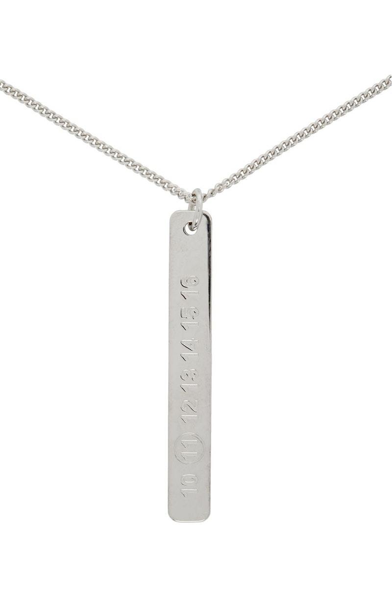 Maison Margiela Brushed Pendant Necklace - Silver | Garmentory
