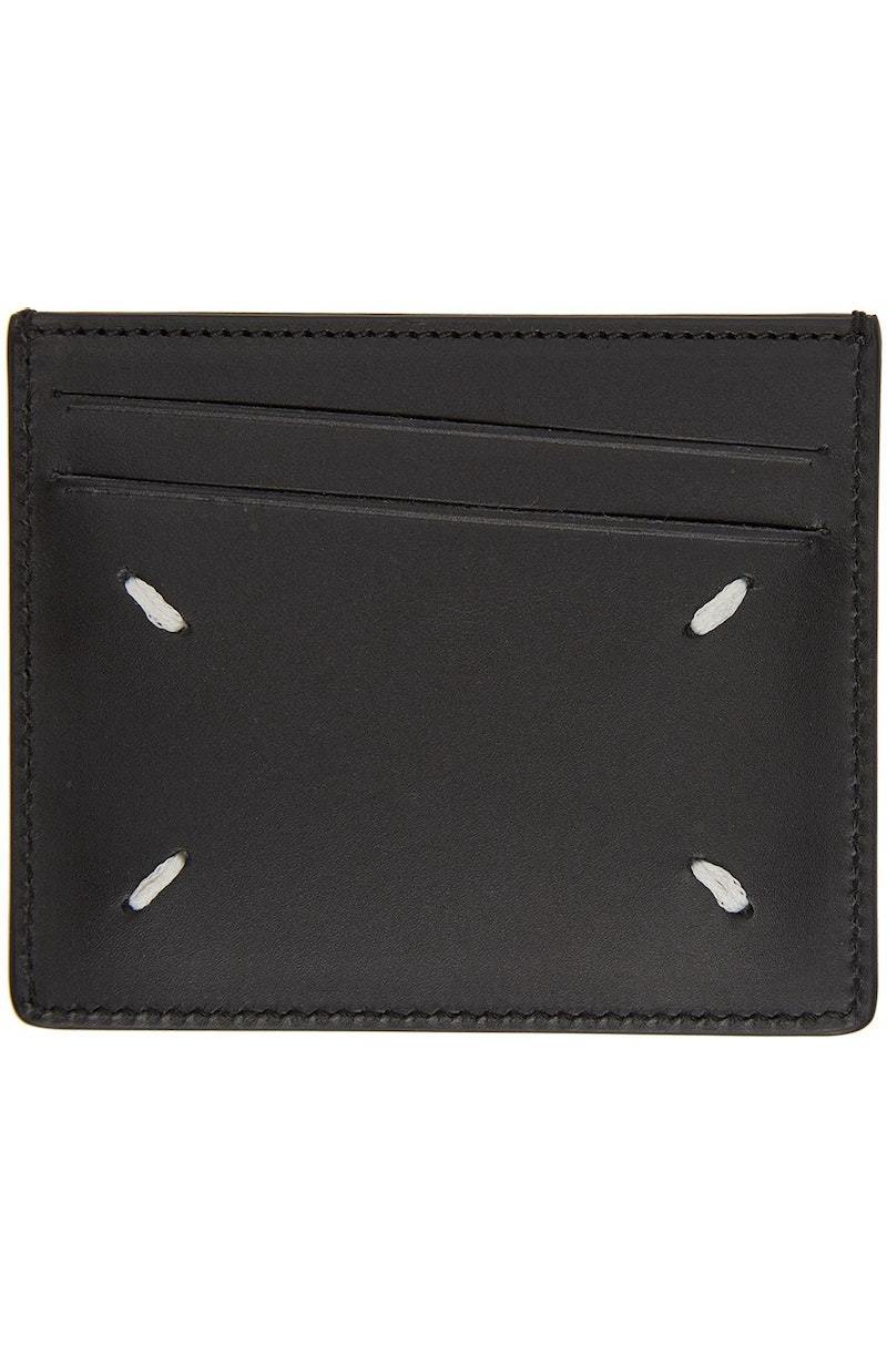 財布・小物その他 MAISON MARGIELA Black Lather Card Holder Maison Margiela Leather Card Holder - Black | Garmentory