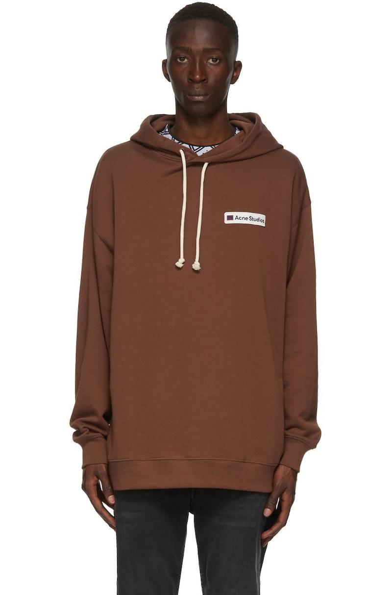 Acne Studios Logo Patch Hoodie - Brown | Garmentory