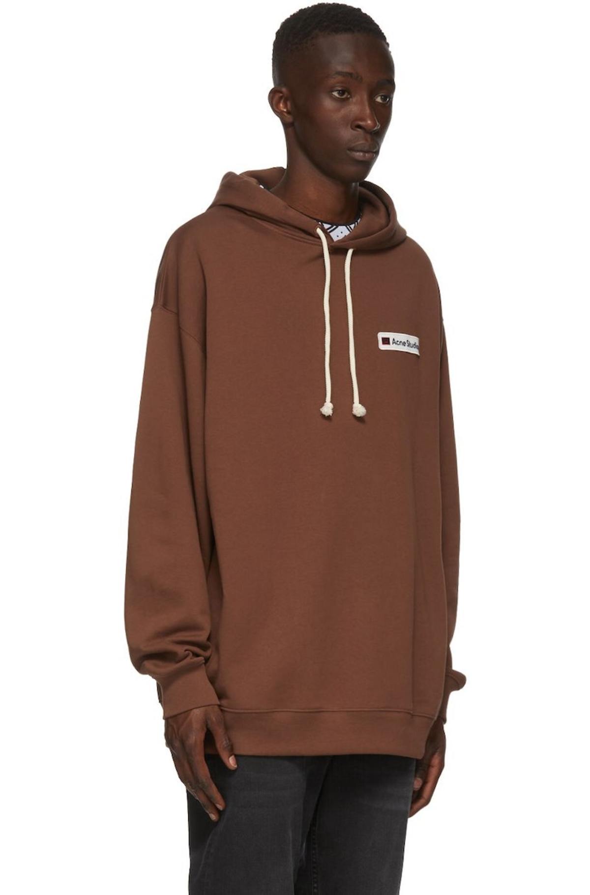 Acne Studios Logo Patch Hoodie - Brown | Garmentory