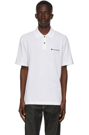 シャツ Acne Studios LOWIS PATCH Acne Studios Logo Patch Polo - White | Garmentory