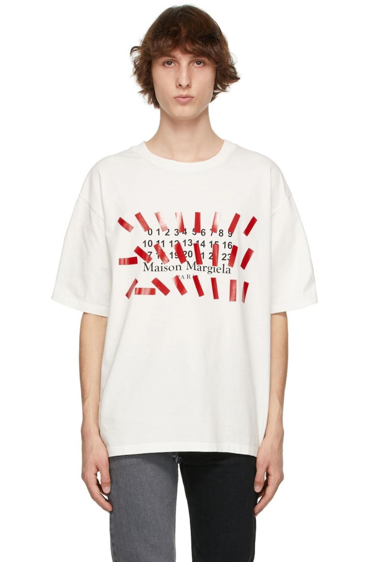【関税&送料込】Maison Margiela Ivory Cotton Oversize T-Shir Maison Margiela - Oversized Logotype T-Shirt | HBX