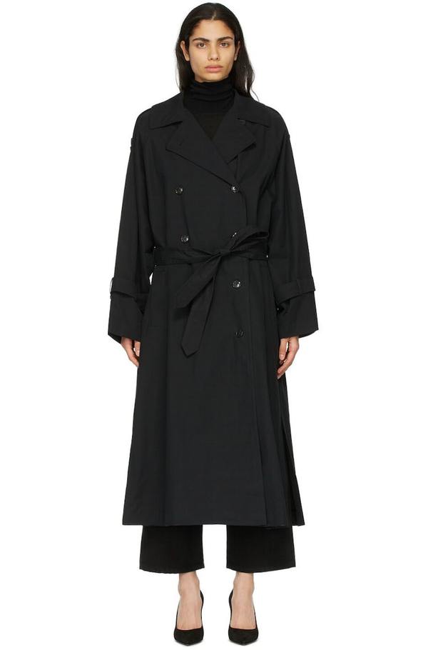 Totême Techno Trench Coat - Black | Garmentory