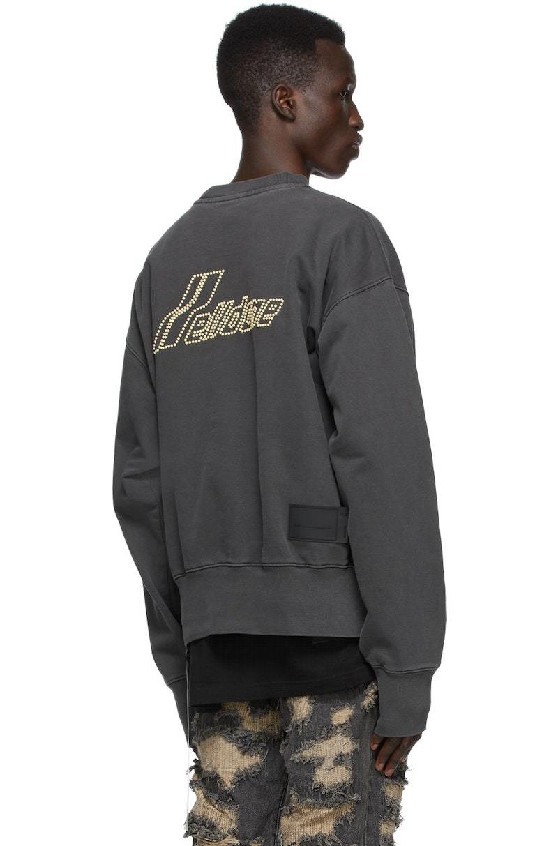 we11done Grey Pearl Logo Sweatshirt - Charcoal | Garmentory