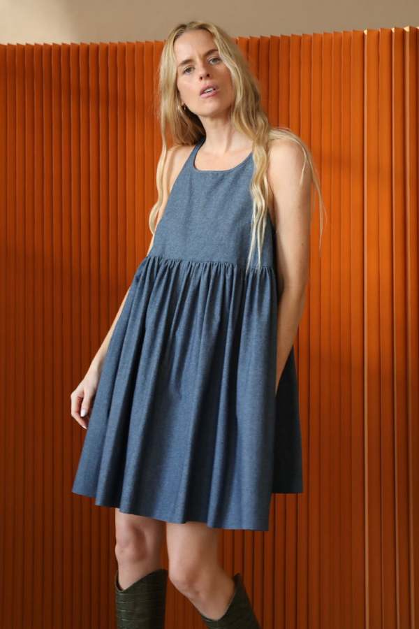 Juliette Long Dress - Cotton Chambray