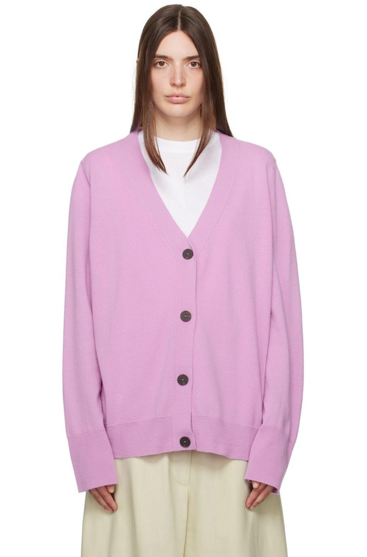 Studio Nicholson Purple Rall Cardigan - Deep Orchid | Garmentory
