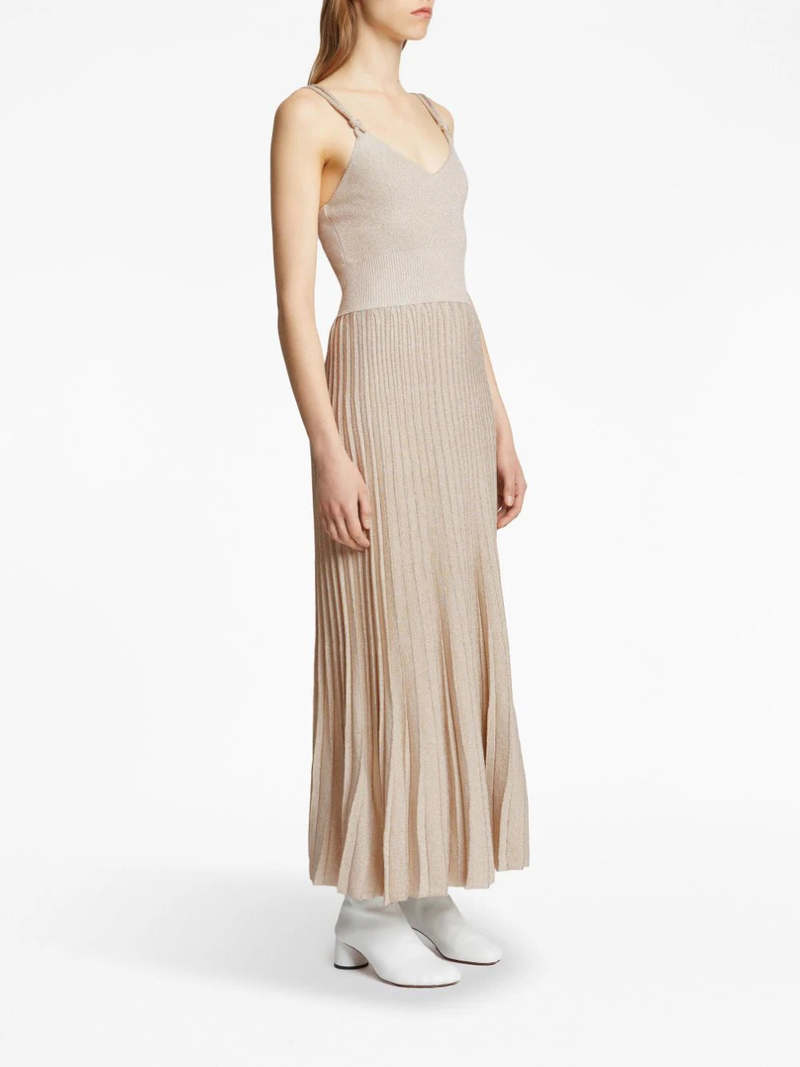 Metallic Knit Dress in Champagne | Garmentory