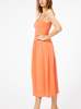 Sophie Rue Coral Vida Linen Midi Dress - Coral Orange - Thumbnail 8