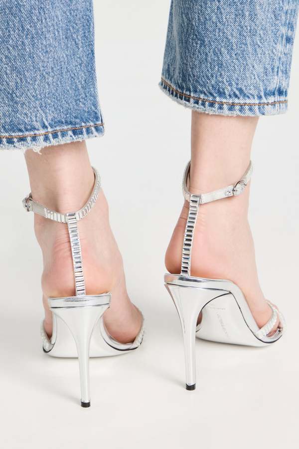 Victoria Beckham Rhinestone Sandals 90 - Silver