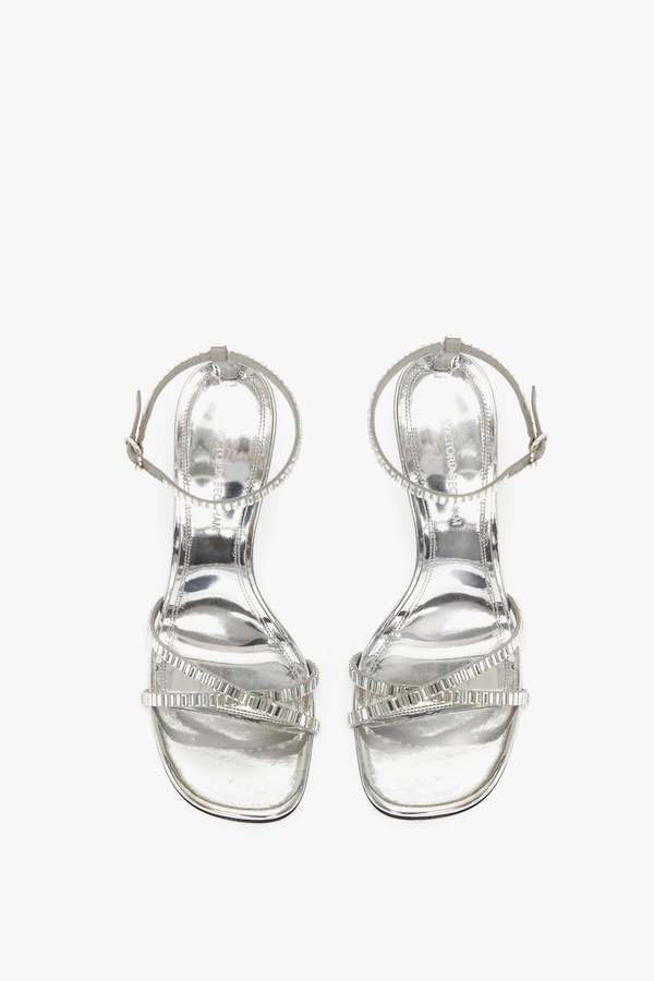 Victoria Beckham Rhinestone Sandals 90 - Silver