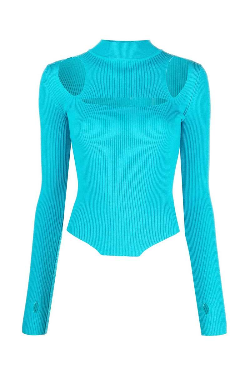 MONSE SLIT KNIT TOP - ULTRAMARINE