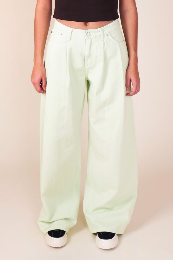 KIJUN Wide Tuck Pant - Lime