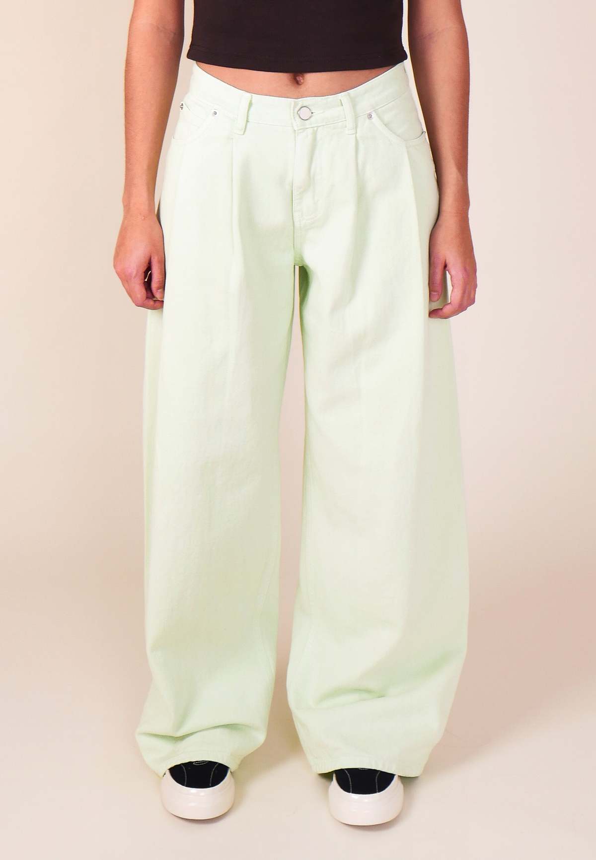 KIJUN Wide Tuck Pant - Lime - Image 1 of 11