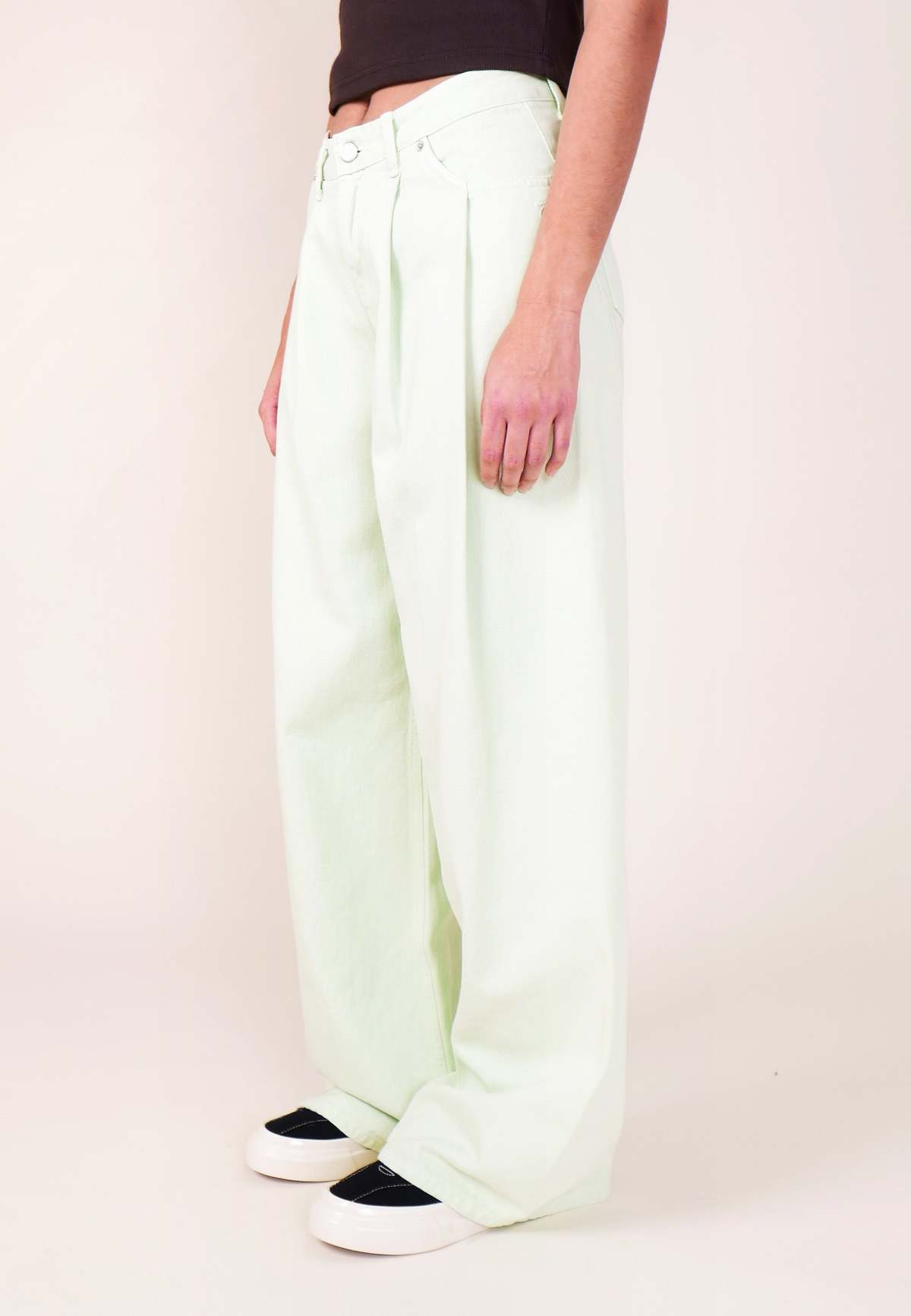 KIJUN Wide Tuck Pant - Lime - Image 2 of 11