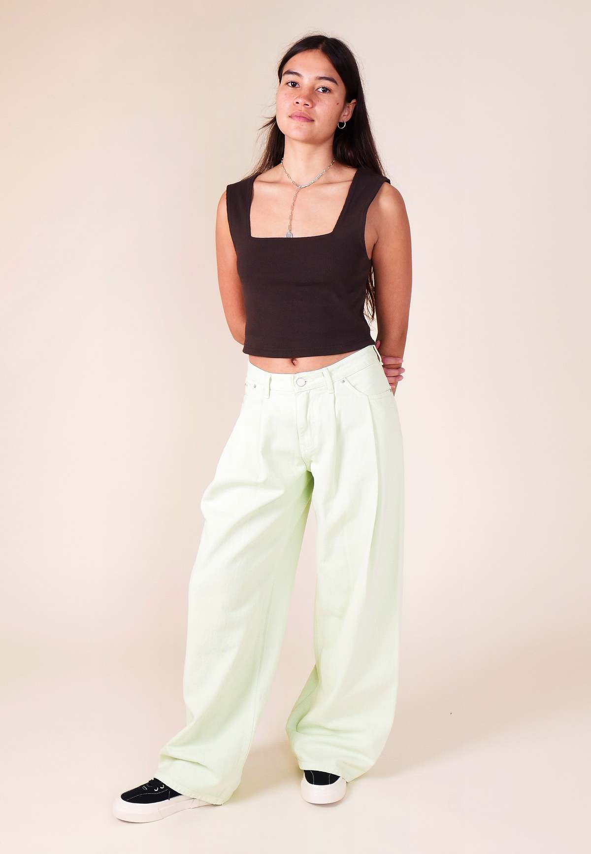 KIJUN Wide Tuck Pant - Lime - Image 4 of 11