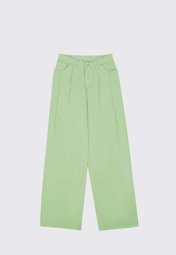 KIJUN Wide Tuck Pant - Lime