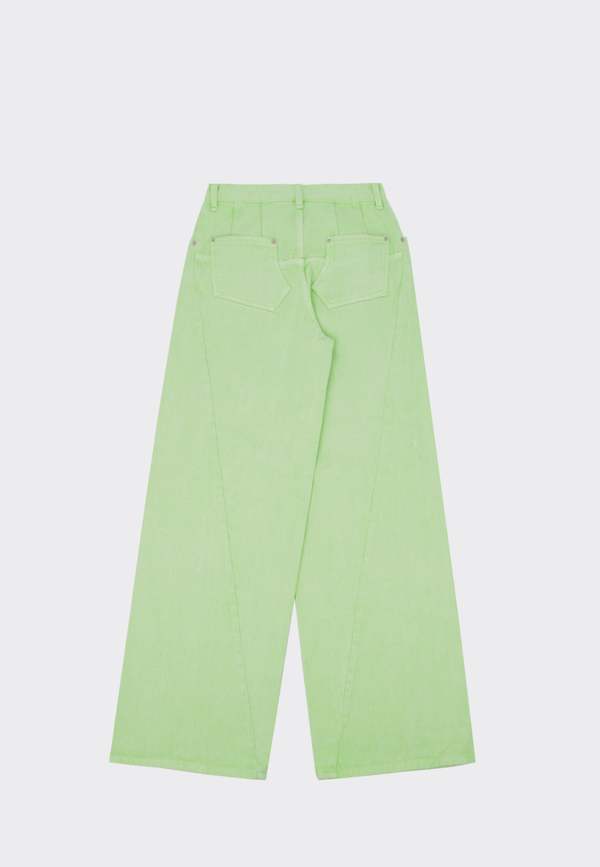 KIJUN Wide Tuck Pant - Lime