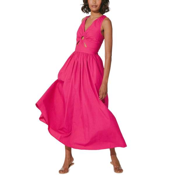 strapless open back dress Rosetta Light Rose Pink Satin Maxi Dress With Long Sleeves