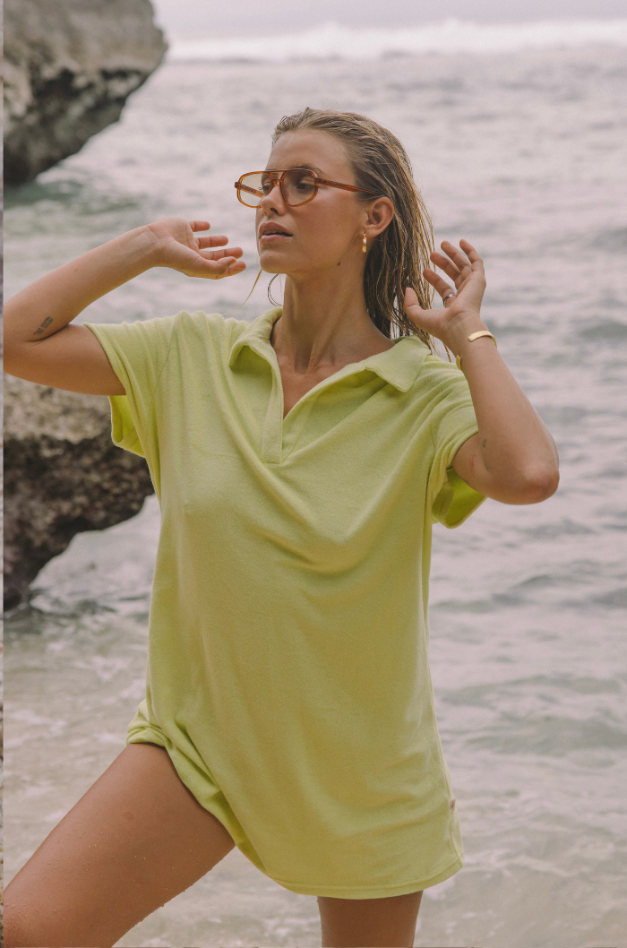 lime green polo dress Southern Tide Women's Skipjack Dropwaist Polo Dress