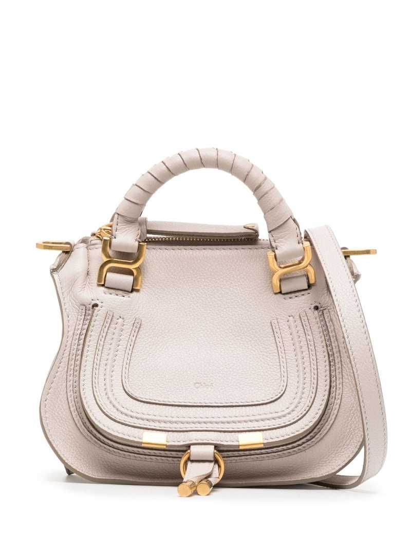 ハンドバッグ Chloe Marcie Medium Double Carry White Chloé グレインレザー製Marcieスモールバッグ | Chloé JP