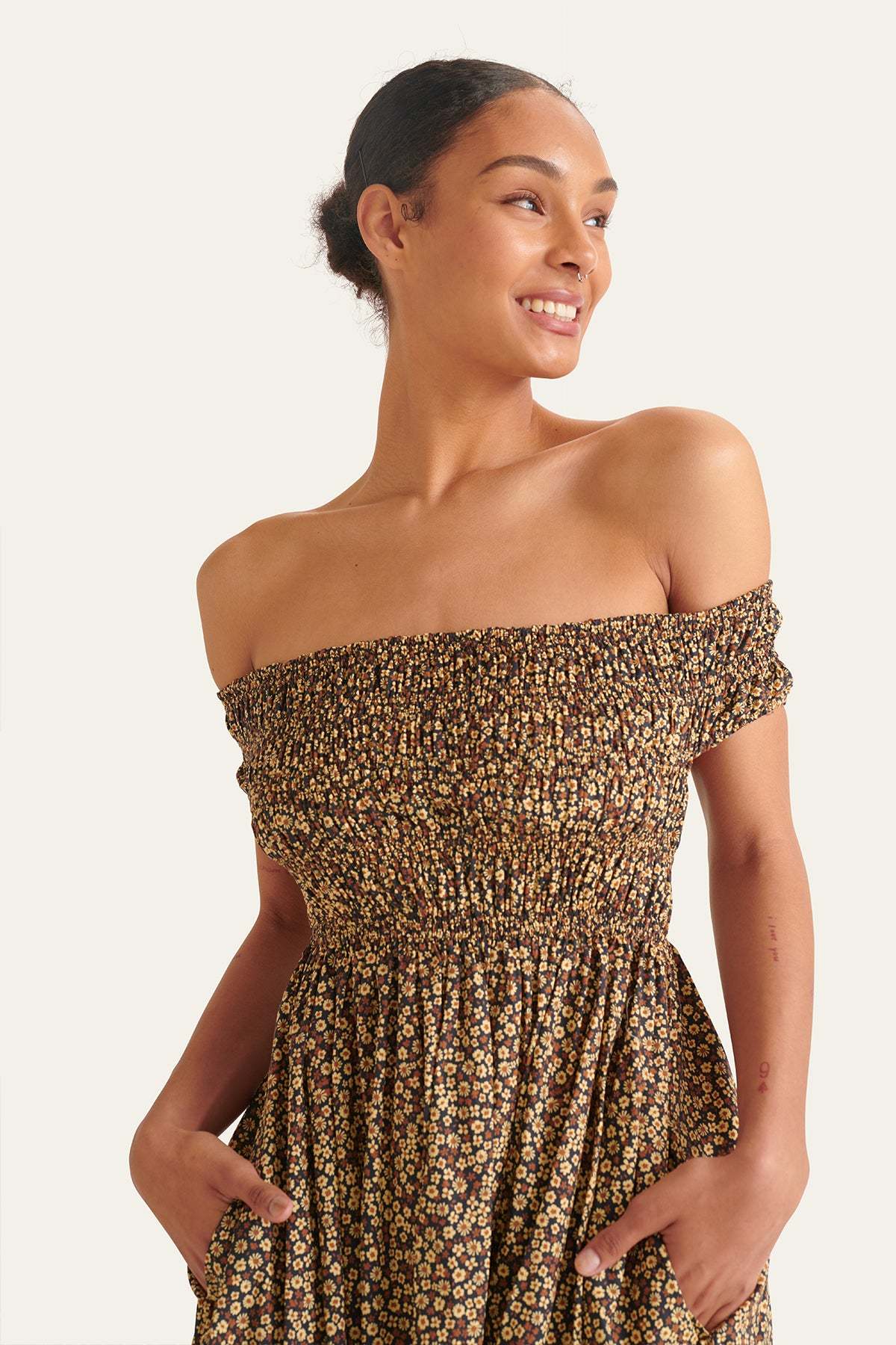mustard yellow maternity dress Angel Maternity Chelsea Maternity Ruffled Maxi Dress in Yellow Animal Print