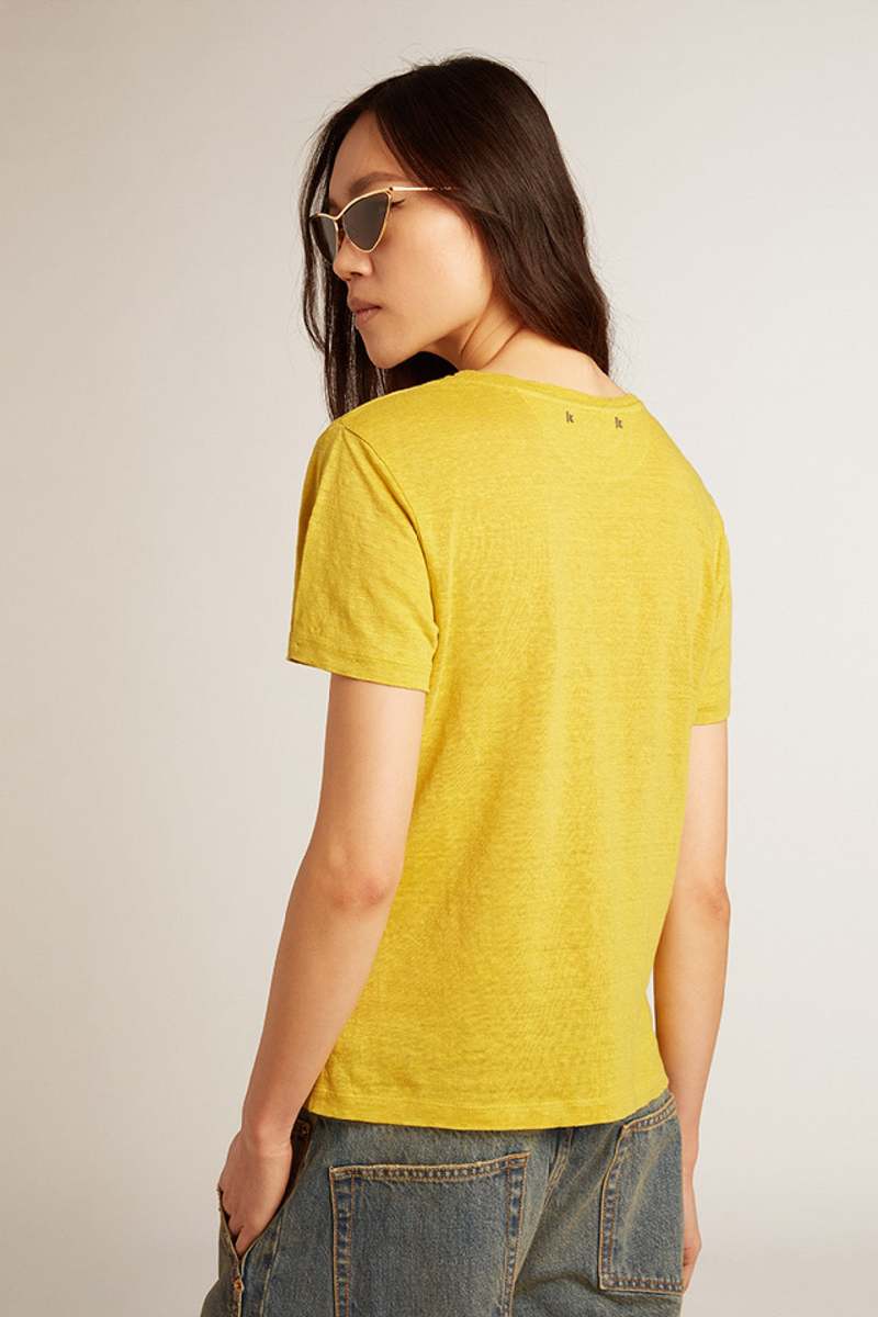 Golden Goose Journey Slim S/S Linen Jersey T-Shirt - The