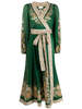 Zimmermann Devi Wrap Midi Dress - Emerald Paisley - Thumbnail 1