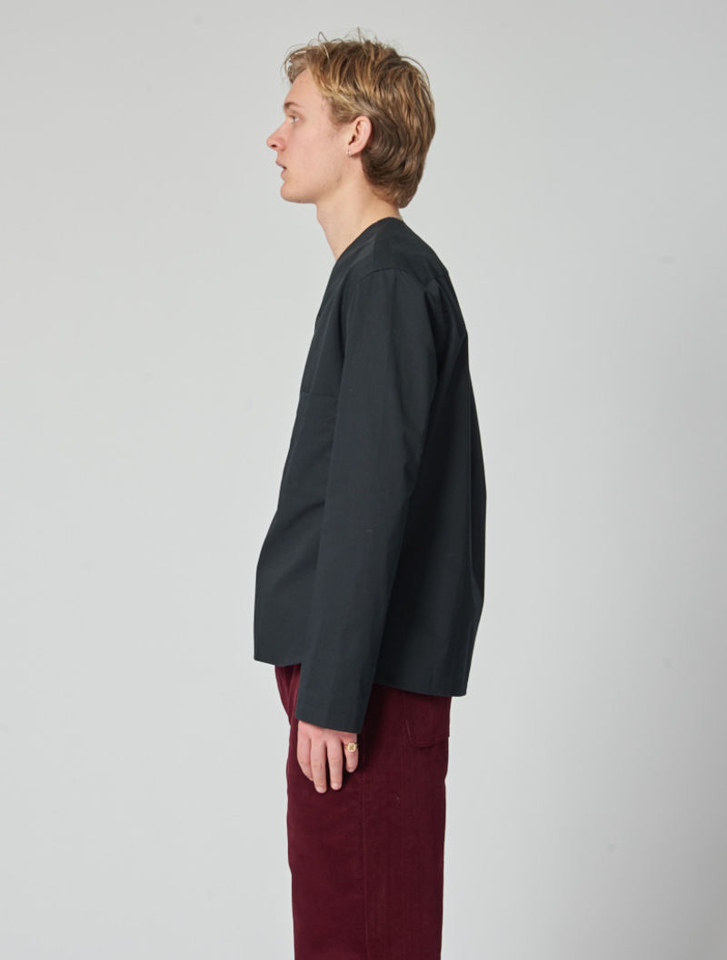 Lemaire V Neck Shirt - Black | Garmentory