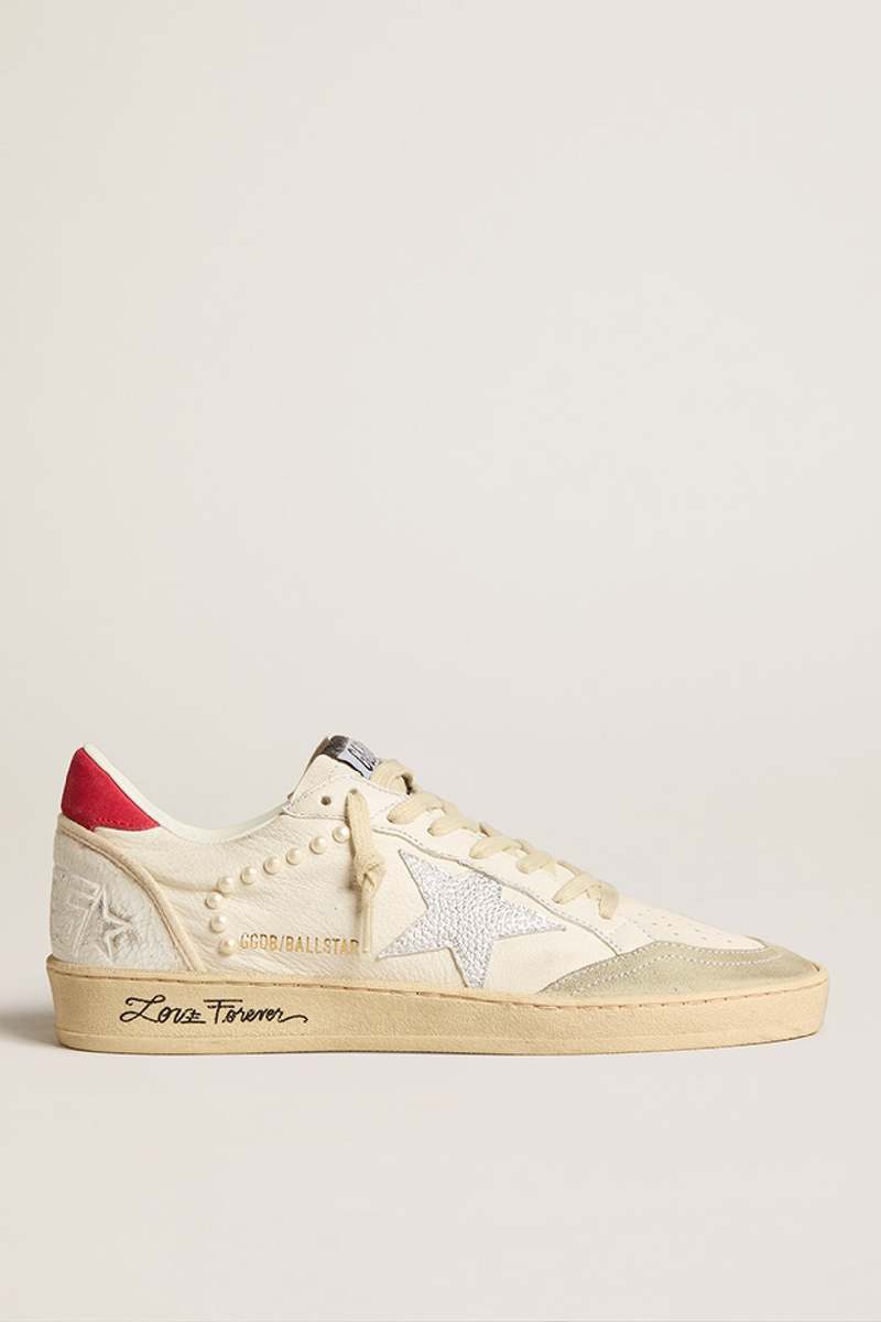 Golden Goose Ballstar Sneaker with Pearl Application Suede