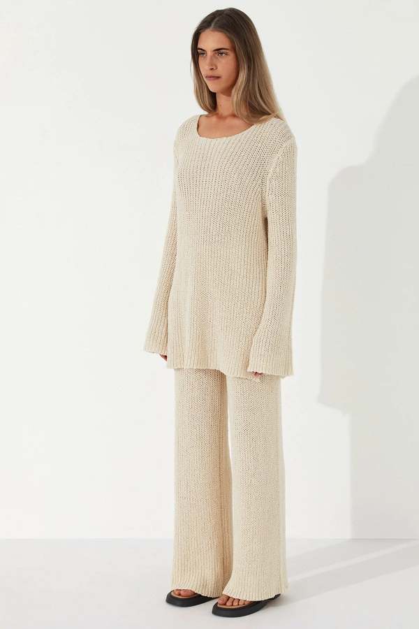 Zulu & Zephyr Cotton Blend Knit Jumper - Stone | Garmentory