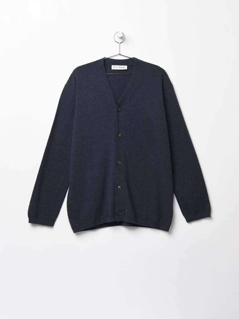 トップス OUR LEGACY KNITTED CARDIGAN Our Legacy KNITTED CARDIGAN ANTHRACITE MELANGE WOOL - Navy
