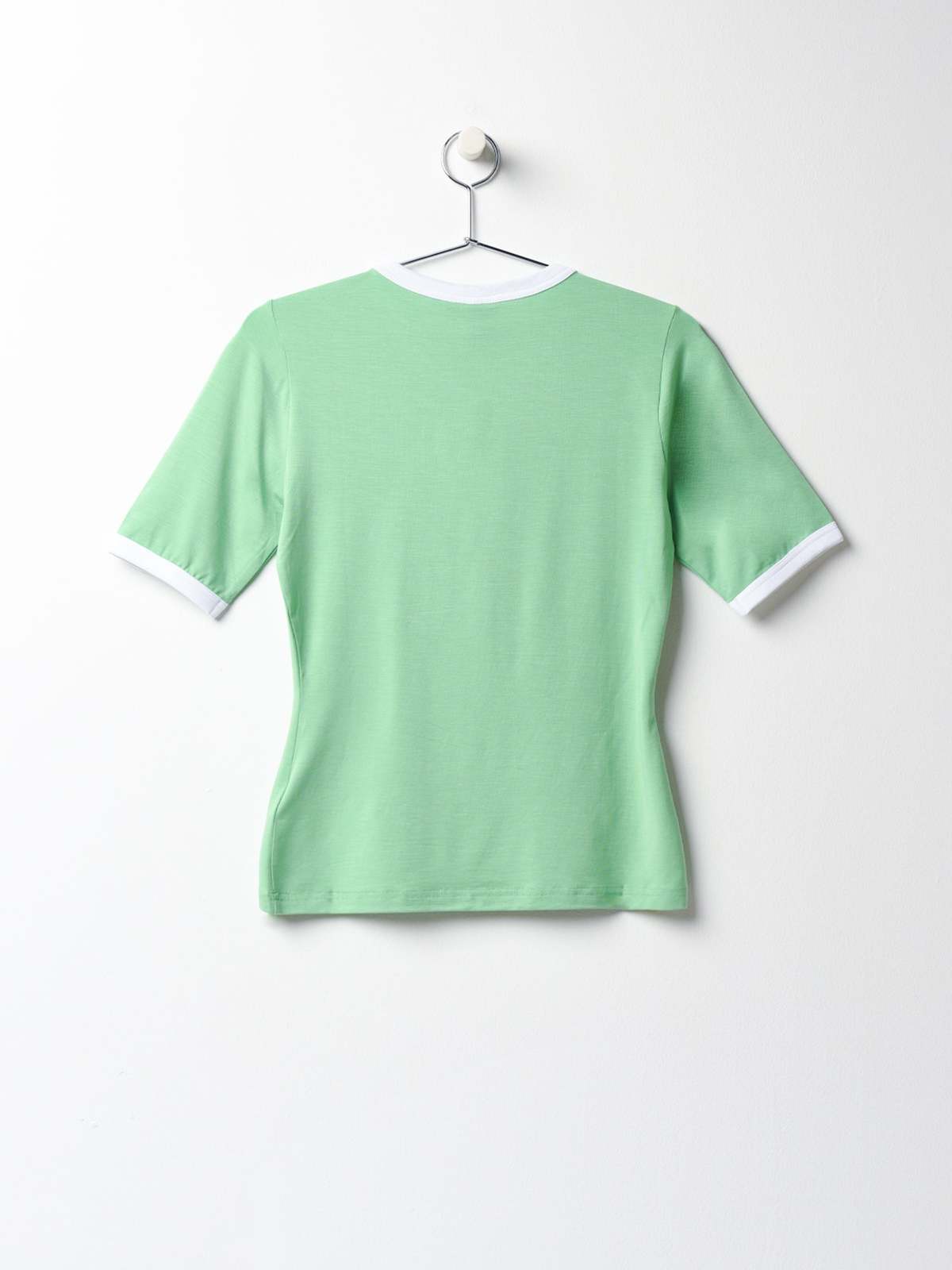 ★Ganni★ Stretch Logo Fit Short Sleeve T-Shirt Peapod T3352 Peapod Ganni Fitted T-shirt | GANNI US