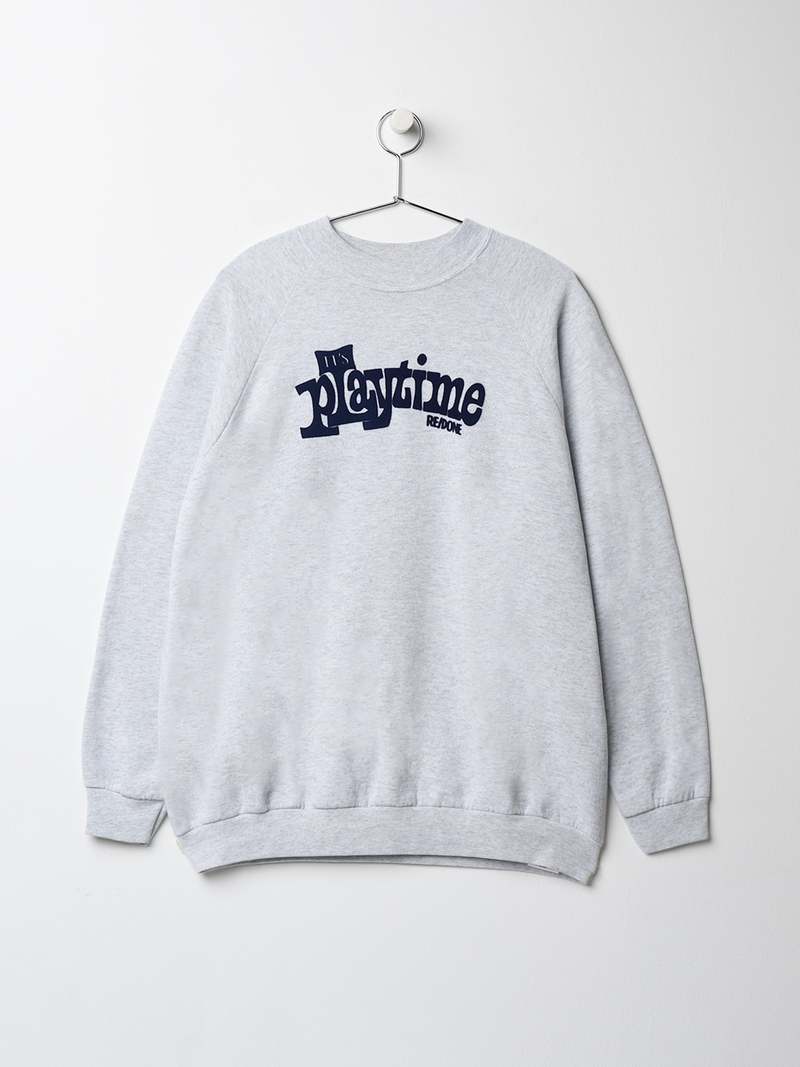 RE/DONE UPCYCLED PLAYTIME SWEATSHIRT LT GREY