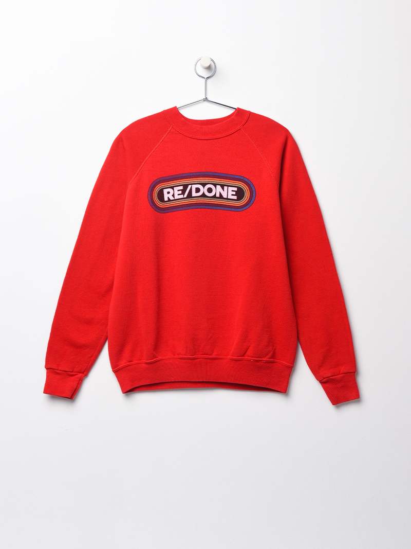 Re/Done Upcycled Sweatshirt Red on Garmentory