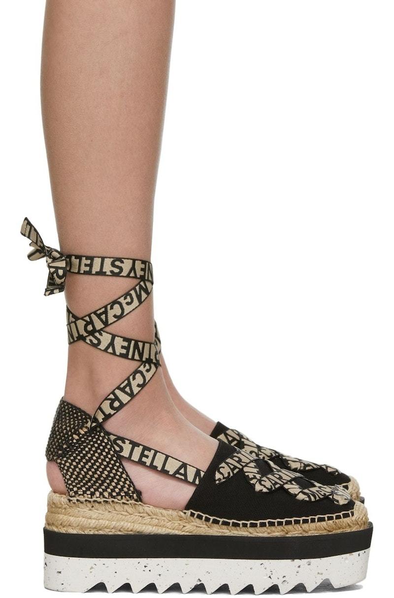 Stella McCartney Gaia Platform Espadrilles 厚底 Stella McCartney Black Gaia Platform Espadrilles | Garmentory