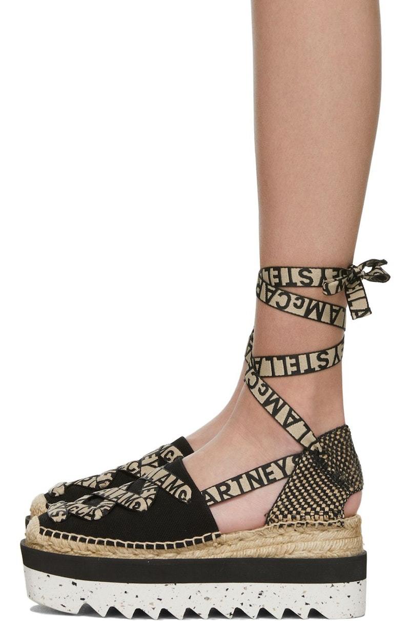Stella McCartney Black Gaia Platform Espadrilles | Garmentory
