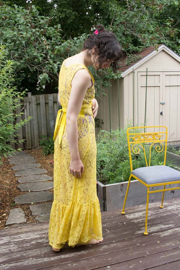 blue lace ruffle dress Lace Ruffle Sleeve A-Line Wedding Guest Dress